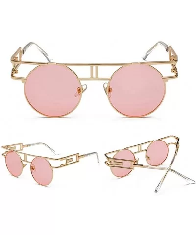 Round Sunglasses Men Women Fashion Glasses Retro Frame Vintage Sunglasses - C18 - C418WZUC28Z $62.32 Round