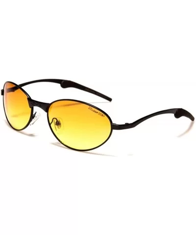 Brown High-Definition Lens Driving Stylish Metal Oval Sunglasses - Black - C119703QZM5 $20.33 Oval