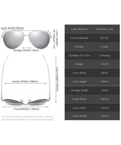 Premium Military Polarized Sunglasses Protection - Silver Frame/Silver Lens - CN18KEMYR25 $19.17 Round