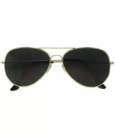 Dark Aviator Sunglasses - Amber - C31281BUZAZ $9.13 Oval