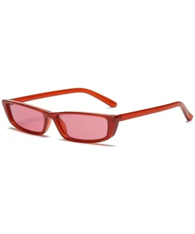 Women Party Retro Small Rectangular Eyeglasses Eyewear Outdoor Fashion Fancy Sunglasses - Red - CS1805S0R7S $12.70 Rectangular