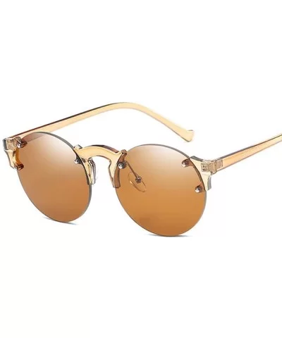 Fashion Rimless Sunglasses Women Brand Design Female Sun Glasses Ladies 1 - 7 - CE18XEC4W05 $12.03 Aviator