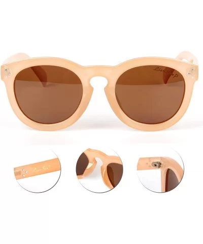 Designer Classic Round Circle polarized Sunglasses Men Women Glasses lsp4202 - Brown - CA120YRCWEH $25.89 Round