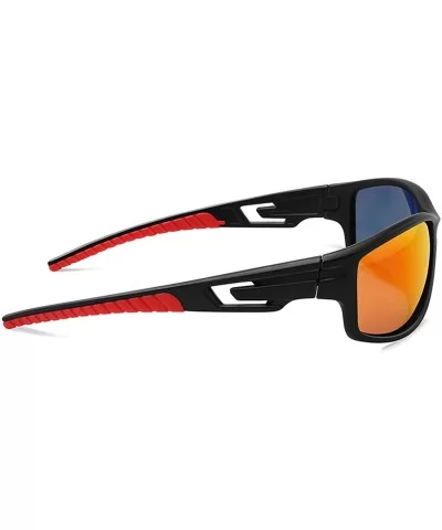 HD Polarized Sports Sunglasses for Men Women FDA 2 Pack CS-MJ8013 - Black+red - CP18ZLIYHYL $21.12 Wrap