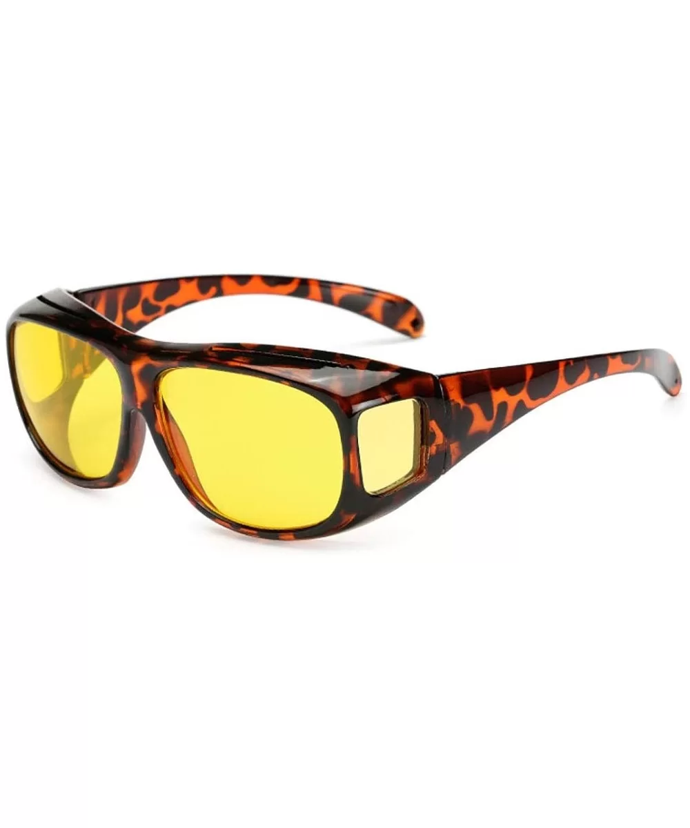 Night Vision Goggles Fit Over Prescription Glasses Wrap Arounds Sunglasses Driving - Leopard Frame+yellow Lens - CM18NK6W09K ...