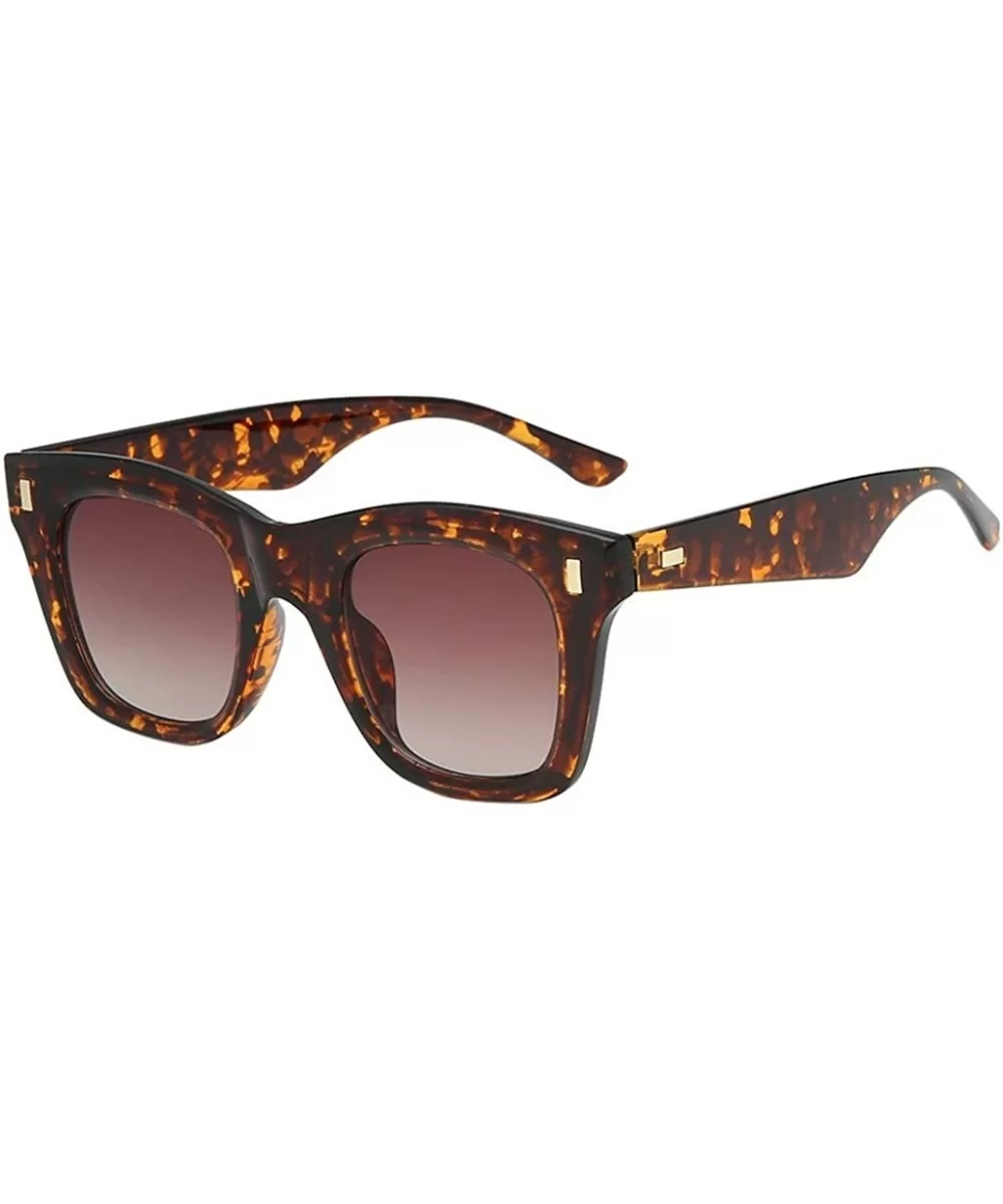 Fashion Square Sunglasses GorNorriss Integrated - Coffee Lens/Coffee Frame - CJ18QIA0682 $9.69 Oversized