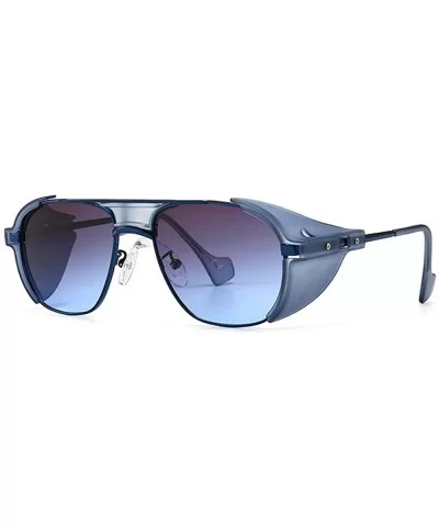 2020 Fashion Punk Style Side Shield Sunglasses Men Cool Brand Design Sun Glasses UV400 - Blue - CL1947UUI32 $19.56 Shield