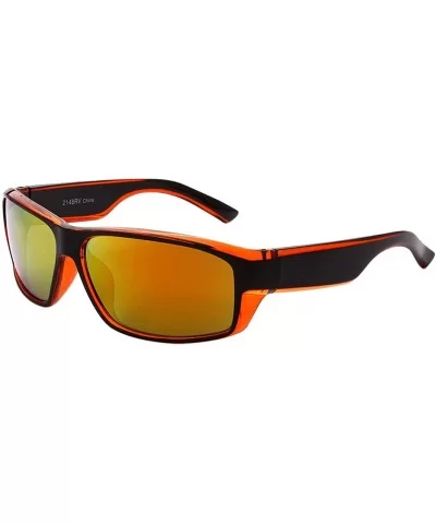 Men's Milestone Designer Fashion Sports Sunglasses for Baseball Cycling Fishing Golf - Orange - C018U54GWEL $13.13 Wrap