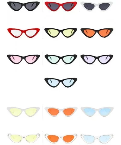 Women Fashion Triangle Cat Eye Sunglasses with Case UV400 Protection Beach - Transparent Frame/Blue Lens - CT18WLTNS6U $32.78...