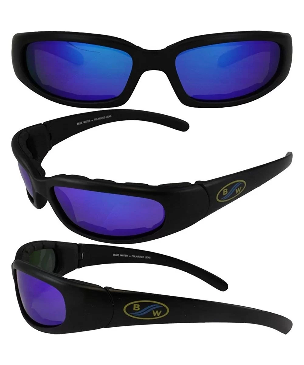 Polarized Floating 6 Sunglasses Black Frames G-Tech Blue Mirror Lens - CY110BFQOVZ $49.33 Sport