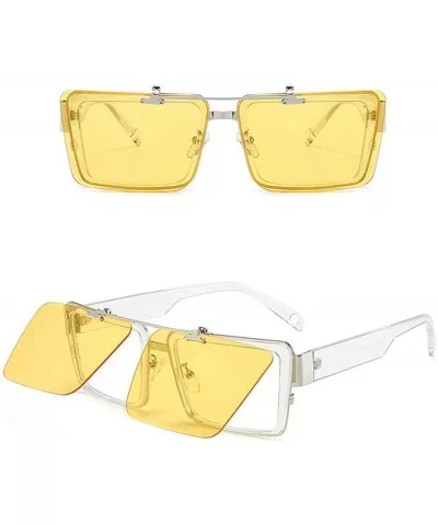 Blocking Eyeglasses Double Sunglasses Eyewear - Yellow - CP18XWRUCGE $21.16 Square