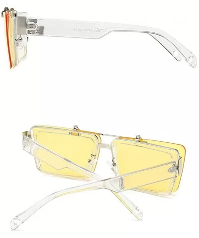 Blocking Eyeglasses Double Sunglasses Eyewear - Yellow - CP18XWRUCGE $21.16 Square