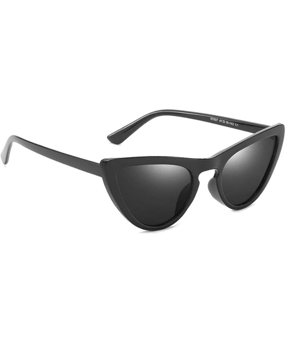 Classic style Cat Eye Sunglasses for Unisex PC Resin UV 400 Protection Sunglasses - Black - C318T63DI0G $21.62 Oval