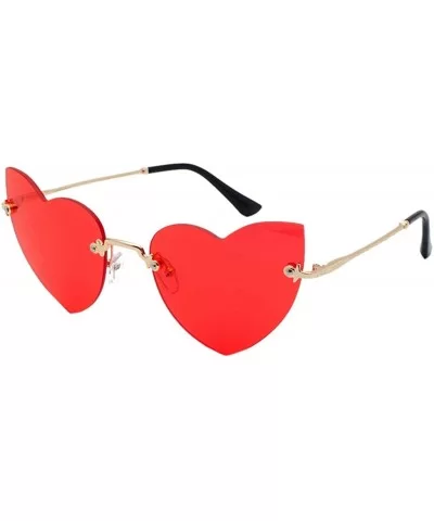 Irregular Heart Shaper Sunglasses For Women Polarized Uv Protection - Rimless Sun Glasses Stylish Outdoor Eyewear - C018ULIIK...