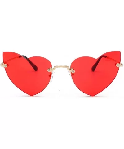 Irregular Heart Shaper Sunglasses For Women Polarized Uv Protection - Rimless Sun Glasses Stylish Outdoor Eyewear - C018ULIIK...