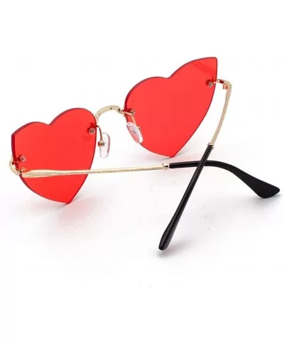 Irregular Heart Shaper Sunglasses For Women Polarized Uv Protection - Rimless Sun Glasses Stylish Outdoor Eyewear - C018ULIIK...