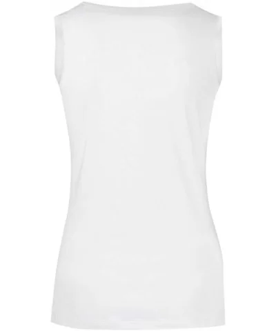 Women Tank Top Sleeveless Basic Cami Top Shirt Slim Knit Ribbed Racerback Blouse Casual Solid Tops Tee - White - CW199UT5ELN ...