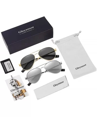 2-Pack Polarized Small Aviator Sunglasses for Small Face Women Men Juniors - 52mm - CQ196MM8GHZ $33.95 Aviator