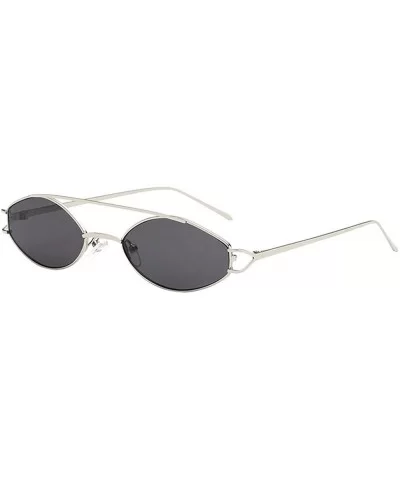 Women Man Fashion Vintage Oval Shape Sunglasses Eyewear Retro Unisex - E - C418TOZ5D4O $10.26 Oval