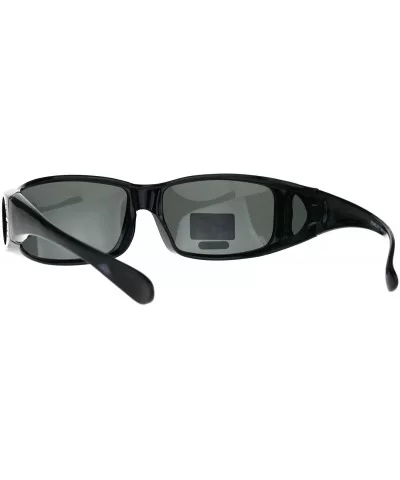 Polarized Rhinestone Bling Anti-glare Lens Rectangular Fit Over Sunglasses - Green - CH1878R0CEL $17.22 Rectangular