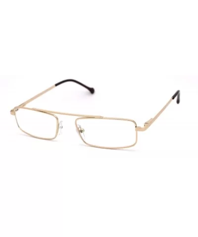 Mens Flat Top Bridge Metal Rim Rectangular Reading Glasses - Gold - CE18ZYGHWW5 $16.83 Rectangular