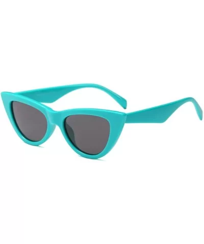 Women Small sunglasse Retro Vintage Cat Eye Eyewear Goggles Resin Frame - Green - CX18DWCIQ8M $13.07 Oval