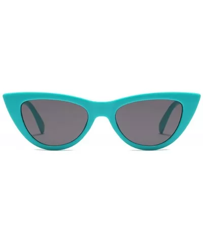 Women Small sunglasse Retro Vintage Cat Eye Eyewear Goggles Resin Frame - Green - CX18DWCIQ8M $13.07 Oval