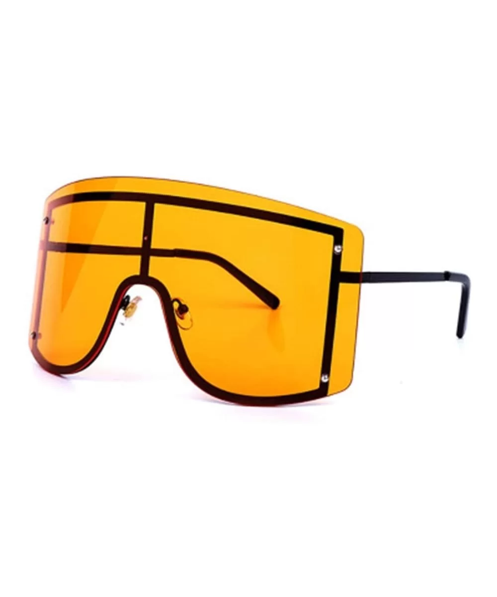 Big Frame Personality Sunglasses Windproof Sunglasses Colorful Frame Goggles - 1 - CO190EZ6SMQ $55.20 Goggle