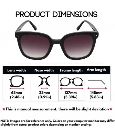 Inspired Oversize Sunglasses Cleaning Included - Black Frame/Grey Gradient Lens - CQ18SN6W33Z $13.45 Square