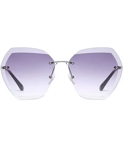 Pink Gradient Rimless Sunglasses For Women Oversized Eyewear Sun Glasses Female Summer Travel Essential - CA19990OT8W $17.03 ...