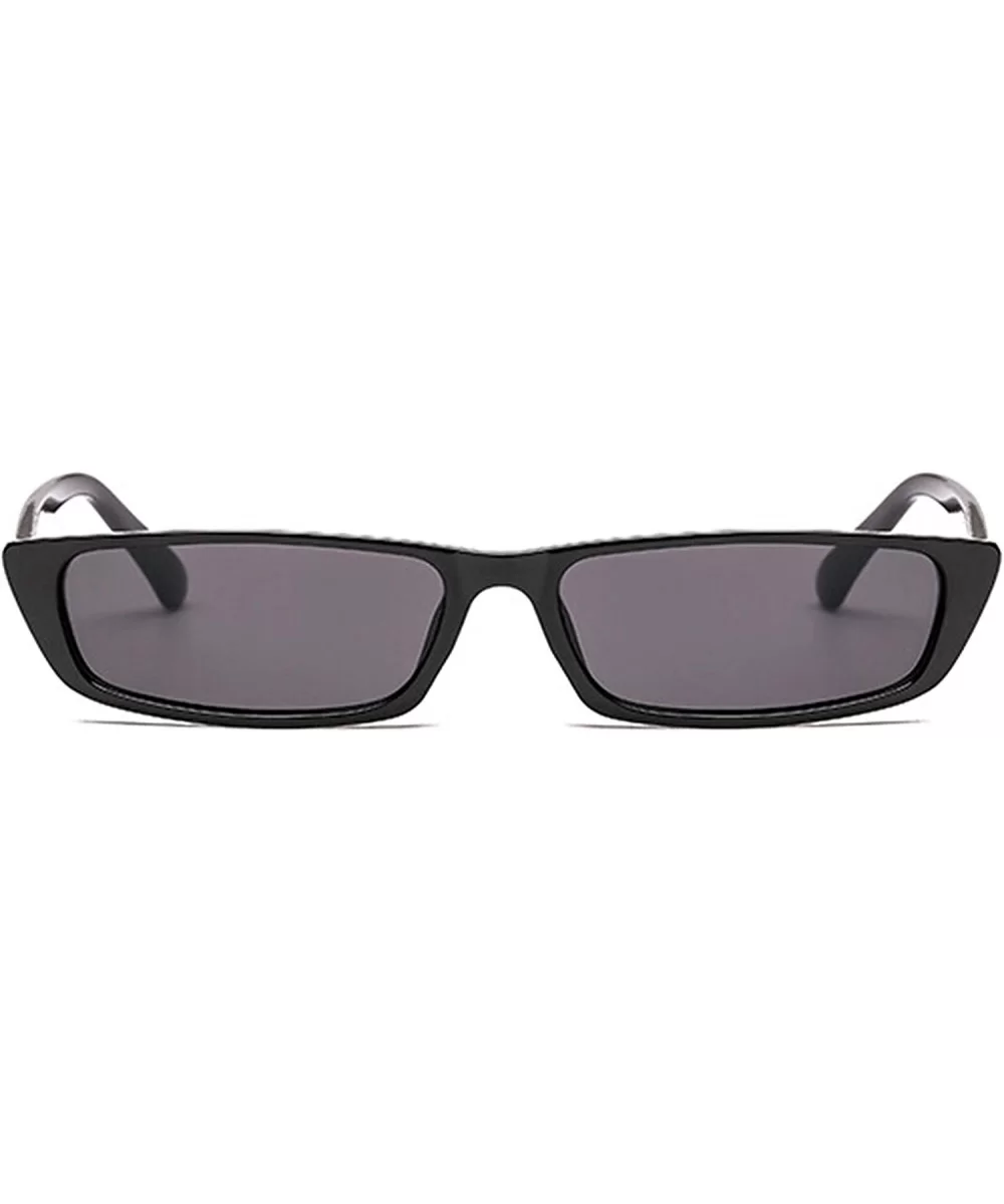 Small Frame Sunglasses for Women Rectangle Lens UV 400 - Black Gray - CR18RMDOOAQ $16.16 Rimless