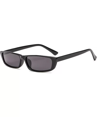 Small Frame Sunglasses for Women Rectangle Lens UV 400 - Black Gray - CR18RMDOOAQ $16.16 Rimless