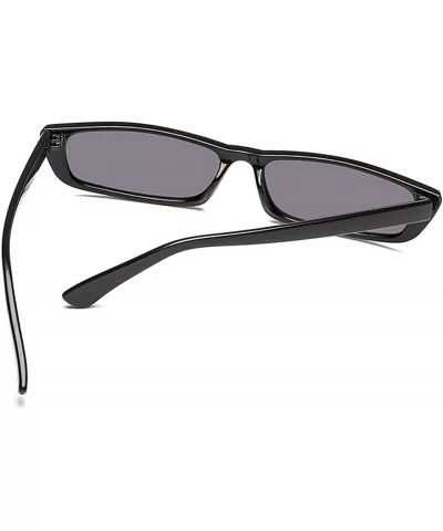 Small Frame Sunglasses for Women Rectangle Lens UV 400 - Black Gray - CR18RMDOOAQ $16.16 Rimless