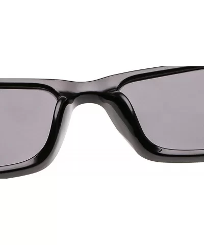 Small Frame Sunglasses for Women Rectangle Lens UV 400 - Black Gray - CR18RMDOOAQ $16.16 Rimless