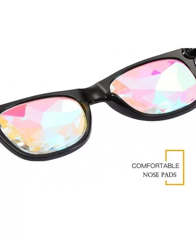 Kaleidoscope Glasses Festival Cosplay Rainbow Prism Sunglasses Goggles - red+yellow(square) - C118QXMUOLC $34.00 Square