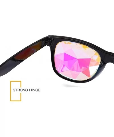 Kaleidoscope Glasses Festival Cosplay Rainbow Prism Sunglasses Goggles - red+yellow(square) - C118QXMUOLC $34.00 Square