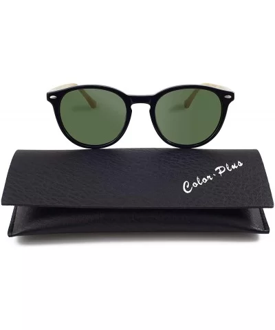 Polarized Sunglasses for unisex adult Vintage Retro Round Mirrored Lens - Green - CJ192XXK905 $29.51 Oval