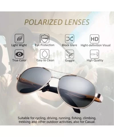 Driving Polarized Sunglasses for Men Classic Aviator Sports Sunglasses - Gold Frame/Dark Green Lens - CT18GGWY92E $36.63 Sport