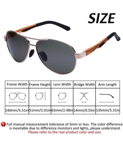 Driving Polarized Sunglasses for Men Classic Aviator Sports Sunglasses - Gold Frame/Dark Green Lens - CT18GGWY92E $36.63 Sport