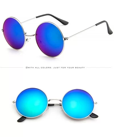 Women Men Round Sunglasses Classic Oversize JoplHippie Eyewear Unisex Circle Lens Sunglasses - E - CA195IG0Q4U $11.76 Oversized