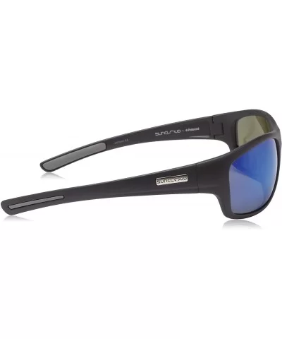 Polarized Optics Mens Cover - Matte Black / Polarized Blue Mirror - C3189XD4XYW $49.27 Wrap