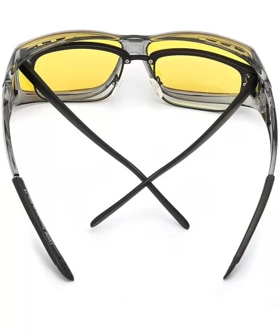 Glasses Prescription Polarized Driving - Grey Frame/ Yellow Lens Night-vision Glasses - C01809HIZKN $37.58 Wrap