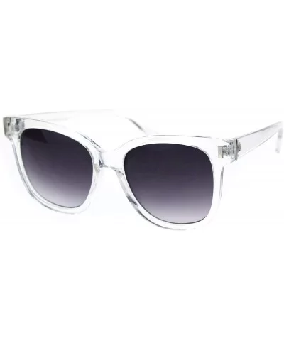 Retro Horn Rim Hipster Plastic Fashion Sunglasses - Clear Smoke - CY18ROT8Y02 $12.76 Rectangular