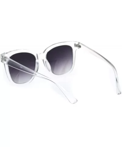 Retro Horn Rim Hipster Plastic Fashion Sunglasses - Clear Smoke - CY18ROT8Y02 $12.76 Rectangular