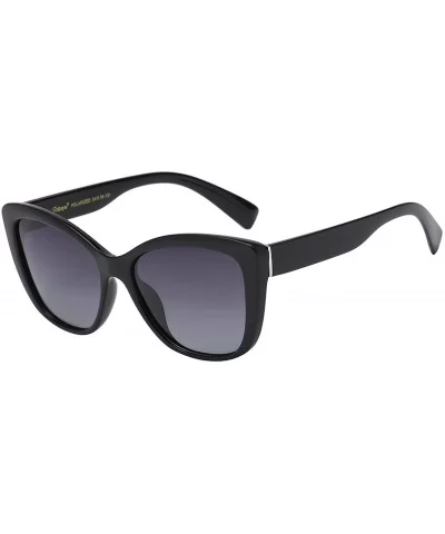 Polarized Woman's Classic Jackie-O Cat Eye Retro Fashion Sunglasses - Gloss Black - Polarized Gradient Smoke - CH188X6ZSLL $1...