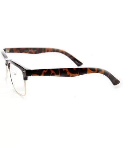 Unisex Square Medium Semi-Rimless Modern Fashion Glasses - Tortoise - C811XSZ7B49 $13.33 Rimless