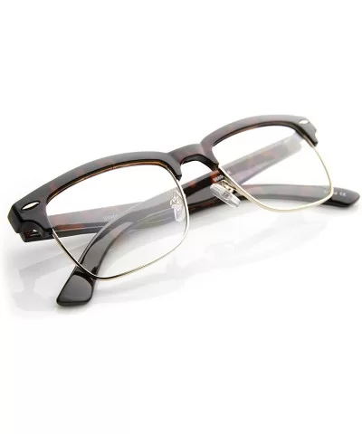 Unisex Square Medium Semi-Rimless Modern Fashion Glasses - Tortoise - C811XSZ7B49 $13.33 Rimless