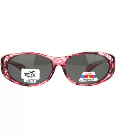 Polarized 60mm Wearover Oval Fit Over Translucent Plastic Sunglasses - Red - CD18KQ8HG5Q $17.36 Oval