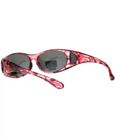 Polarized 60mm Wearover Oval Fit Over Translucent Plastic Sunglasses - Red - CD18KQ8HG5Q $17.36 Oval