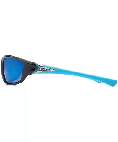 Women's Sport Wrap Around Running Cycling Sport Sunglasses - Black - Blue - C911OXJWK95 $12.74 Wrap